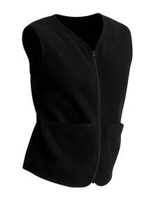 Women's Autumn/Winter Sleeveless Vest, Fleece V-Neck Full Zip Pockets, Minimalist Versatile Sports Jacket Suitable For Gym, Running, Commuting And Casual Daily Wear - Black - View 10