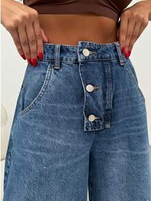 SQUALO Pistachio Green Leopard-Patterned High-Waisted Wide-Leg Pants | Bold And Stylish Design - Blue - View 2