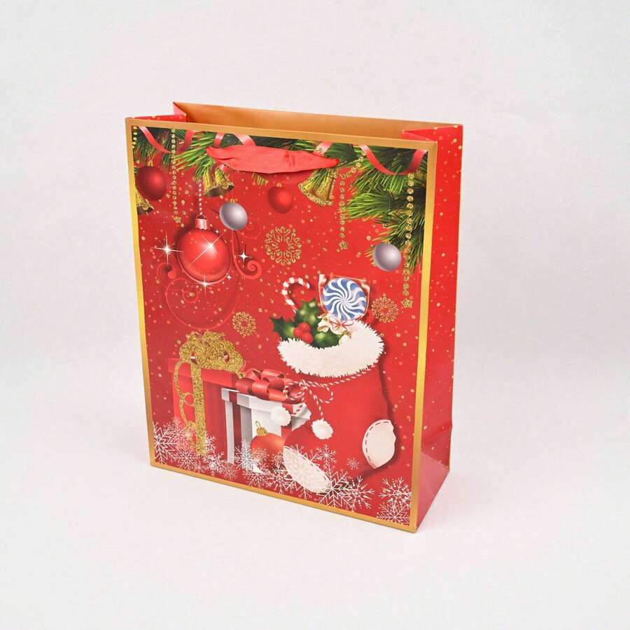 12 pezzi - Nuova confezione regalo natalizia Borsa regalo natalizia extra large a forma di cartone animato Borsa souvenir