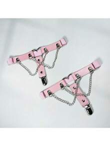Women's Leg Garter, Punk Rivet PU Leather Sock Suspender, Leg Decor Garter Belt - Multicolor - View 9