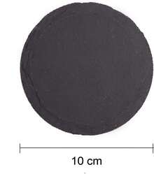 トッソウ コースター 天然石 スレート ハンドメイド コースター 耐熱 断熱 速乾 4個セット 滑り止め おしゃれなティーカップ用 ナチュラルコースター ブラック 丸型 - 円方 - チェックする 1