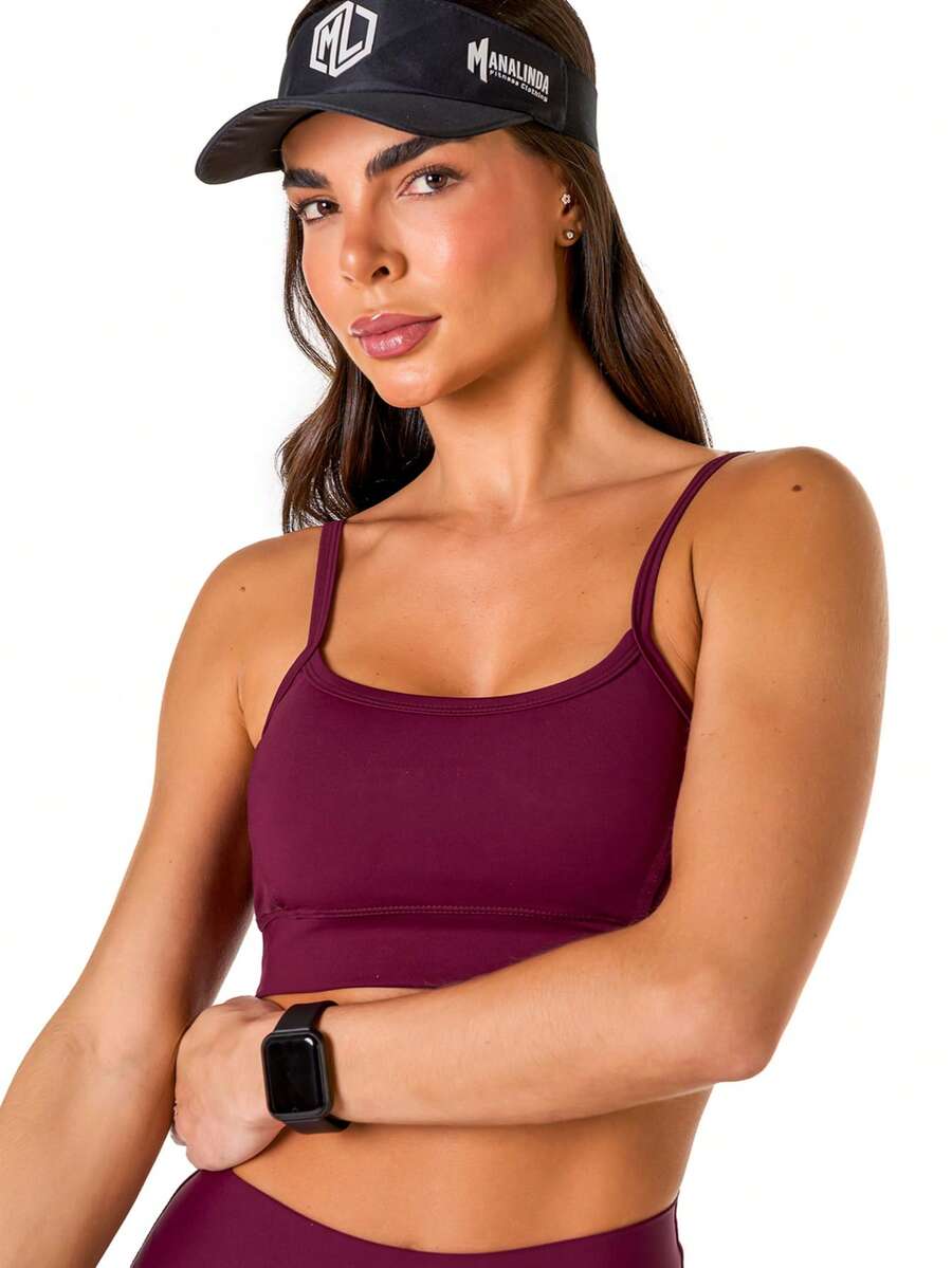 Basic Fitness Top In Polyamide - Purple - View 1