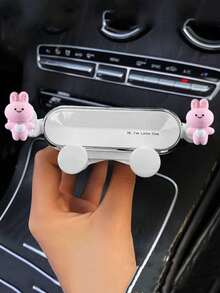 1pc Cartoon Car Phone Holder, Air Vent Car Phone Mount For Navigation Compatible With IPhone, Android Phone, Gift For Birthday, Family, Friends For Summer Air Vent Phone Holder, Car Accessories - Multicolor - View 12