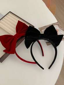 圣诞蝴蝶结发箍，优雅新年发饰，公主头饰 - 彩色 - 查看 4