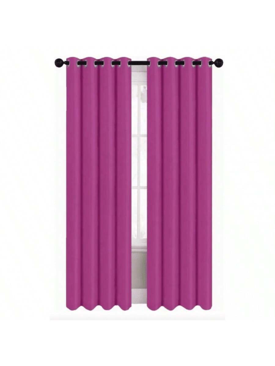 Juego de Cortinas Rosas Modernas con Ollaos para Barra