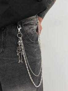 1pc Men's Gothic Punk Style Halloween Skeleton Ghost Chain Fashion Waist Chain, Simple Yet Sophisticated Daily Accessory, Biker Punk Rock Vibe - Multicolor - View 6
