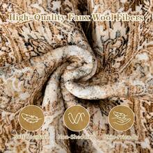 lochas Washable Vintage Bedroom Area Rugs, Large Indoor Machine Washable Non-Slip Rugs For Living Room, Dining Room, Kitchen, Office, Soft Low Pile Vintage Floor Carpets Home Decor,Non-Slip &Durable,Christmas Festival Gifts - Màu be - Xem 6