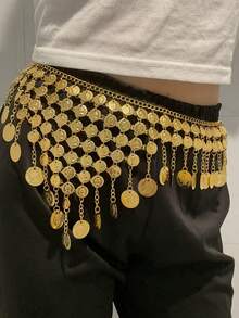 Belly Dance Accessories - Gold/Silver Coins, Belly Dance Belt, Women Belly Dance Costume, Hip Scarf - Multicolor - View 4