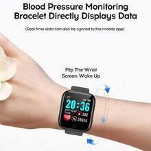 Smartwatch D20S Y68 display de 1.44" con correa de silicona color negro - Negro - Ver 4