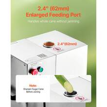 Commercial Sugar Cane Juicer, 800W Electric Sugarcane Juicer Machine With 661LBS/H High Output, 4 Stainless Steel Rollers, Sugar Cane Press Juice Extractor Squeezer For Home/Commercial Use - 800W - View 3