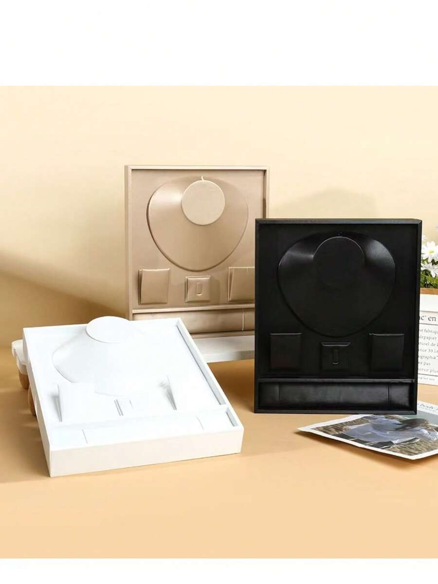 طقم حامل عرض قلادة أبيض مناسب للخواتم الرقيقة والأساور والقلائد والأقراط. هذا رف عرض المجوهرات مناسب لعرض وتخزين المجوهرات والإكسسوارات الذهبية، ديكور الغرفة - متعدد الألوان - مشاهدة 1