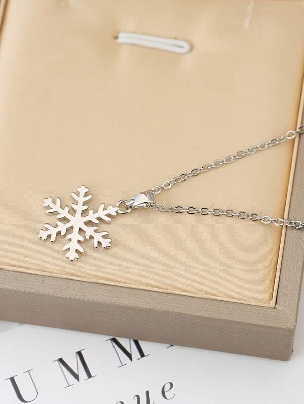 1 pieza Collar de copo de nieve de estilo europeo gótico punk, adecuado para mujeres, regalo de Navidad, regalo de vacaciones, regalo de fiesta