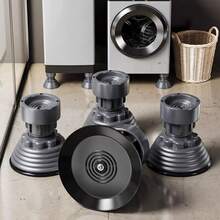 4 PIEZAS Almohadillas antivibración para lavadora con altura ajustable. Almohadillas de plástico antideslizantes, amortiguadoras de golpes y reductoras de ruido, sin necesidad de batería. Adecuadas para lavadoras, refrigeradores, electrodomésticos del hogar, así como para elevar sofás, mesas.