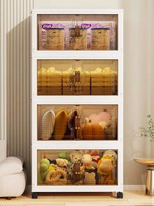 1 szt. składana plastikowa szafka z podwójnymi drzwiami, przenośna szafa do domu, szafka na zabawki do salonu, szafka na przekąski, szafka kuchenna, prezent na Boże Narodzenie i Halloween, pudełko do przechowywania, przechowywanie w sypialni