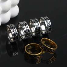 10枚时尚简约油滴不锈钢戒指，男女皆宜，朋克风复古饰品，生日派对礼物，无包装盒