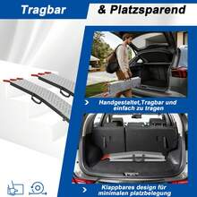 LILIIN Folding Loading Ramp 195 X 22.5 Cm – 1/2-Piece Set Of Non-Slip Loading Ramps, Heavy-Duty Foldable Ramps, Portable And Rust-Proof – Folding Ramp For Motorcycles, Cars, Trailers, Lawn Mowers, Quads, And Wheelchairs