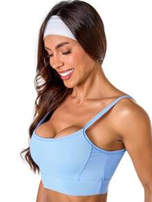 Basic Fitness Top In Polyamide - Blue - View 1