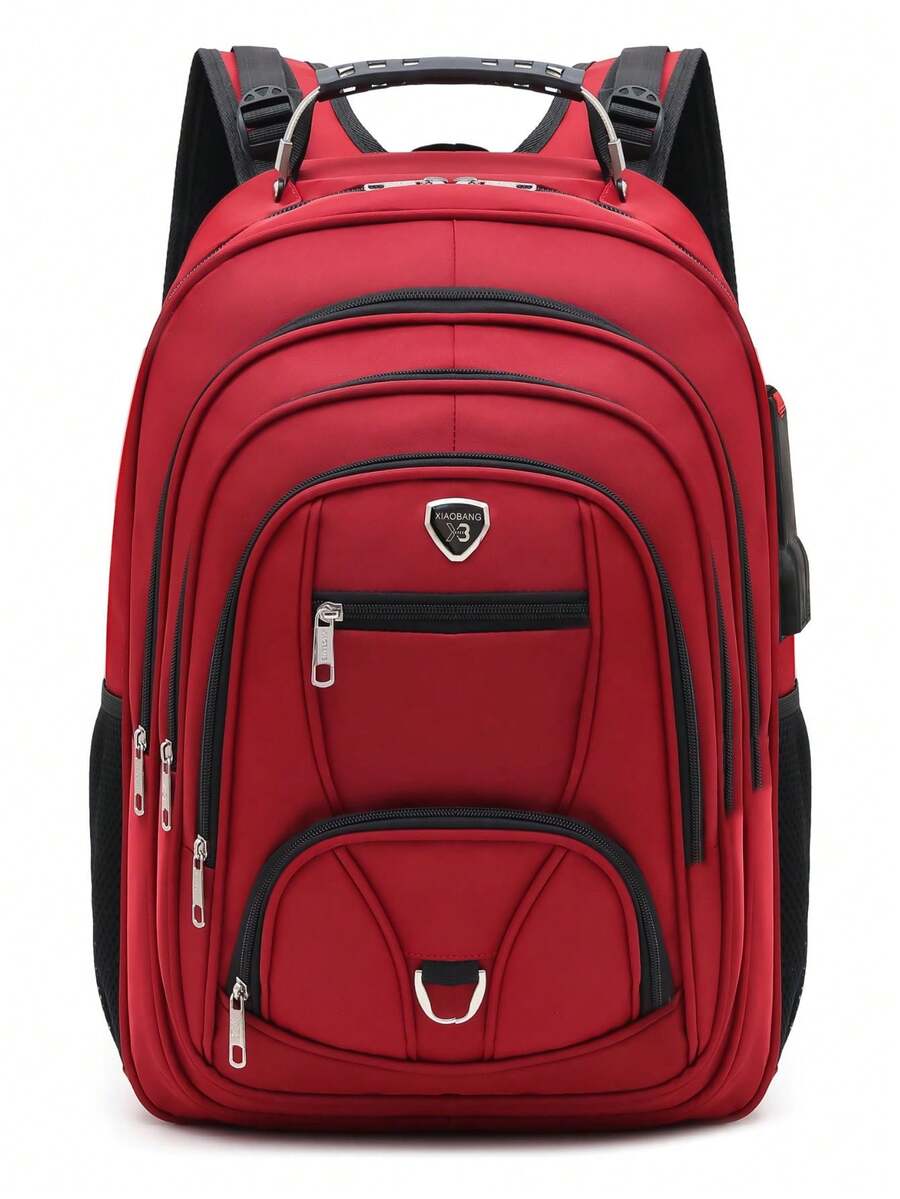 Men Functional Backpacks - Burgundy - View 1