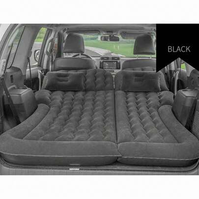 Black Thickened Car Air Mattress - Inflatable Travel Sleeping Pad For Camping