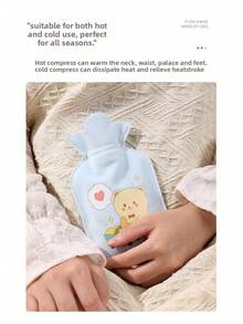 1pc Cartoon Plush Hot Water Bottle, Scald-Proof, Portable, Refillable Warm Pack - Multicolor - View 8