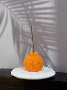 1pc Cute Orange Incense Holder For Sticks, Handmade Incense Burner, Nature Theme Incense Tray, For Meditation Yoga Spa Room Decor - Orange - View 11