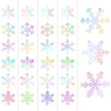 IridescentHolographic SnowflakeSnow Christmas PartyDecorations Garland 6pcs Winter Girl Frozen Birthday New Year Hanging Decoration Streamers Banner Wonderland Party Supplies Decor Panduola - 彩虹唱片全息圖 - 查看 3