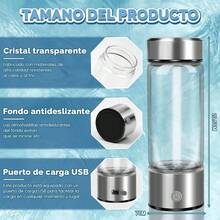 Latauar 420 ml Botella Generador de Agua Hidrogenada, Drinking Glass, Botella de Agua de Hidrógeno,áquina Ionizadora de Agua de Hidrógeno con Carga USB, En 3 Minutos Genera Agua Hidrogenizada - 1 - Ver 3