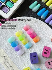 Keo dán móng tay MORDDA 12 màu, dạng lon, độ bão hòa cao, bán rắn, thích hợp sử dụng trong các tiệm nail chuyên nghiệp. - Nhiều màu - Xem 4