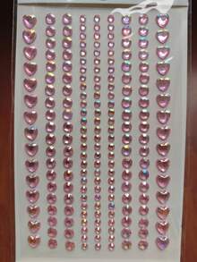 1-8 Sheets Self Adhesive Pearl Stickers Flat Back Pearls For Craft Hair Face Makeup Nail Cell Phone Scrapbooking Decor, Heart, Star Shaped - Multicolor - View 54