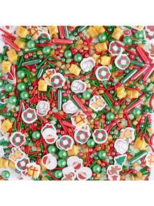 Paillettes de Noël pour la décoration de gâteaux, étoiles d'arbre de Noël, perles rouges. Paillettes de fête de Noël pour les décorations de cupcakes, biscuits, glaces. - Multicolore - Voir 8