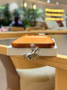 1pc Alloy Horse Pendant/Charging Port Dust Plug/Decorative Charm, Compatible With IPhone/Type-C - Multicolor - View 6
