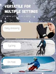 زوج من قفازات الرجال المحبوكة، مقاس كبير، مبطنة حرارية، مسمكة، جاكار، مقاومة للبرد ودافئة، متوافقة مع شاشة اللمس، خريف/شتاء - A - مشاهدة 6