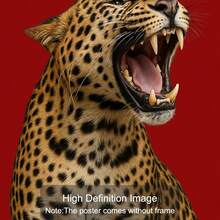 一套三幅无框红色豹纹高跟鞋猎豹墙面艺术海报帆布画，Y2K时尚学院风女孩房间美学装饰趣味画，适用于宿舍、客厅、卧室、现代家居装饰 - 紅色 - 查看 5