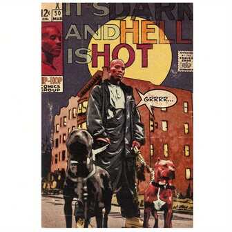 1pc Canvas Wall Poster - Hip-Hop Rapper Art, Frameless Comic Style Canvas Print For Music Room, Recording Studio, Home Office - 12x18 Inch