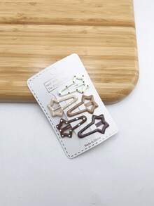 5pcs/Pack Ombre Elegant Iron Alloy BB Hair Clips, Suitable For Daily Wear - Multicolor - View 14