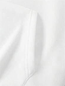 This Hoodie Features A Minimalist Design, Providing Warmth And Comfort, And Comes With A Spacious Kangaroo Pocket. Very Suitable For Daily Wear And Various Occasions, Showcasing Natural Elegance. It Is An Essential Gift Choice. Machine Washing Is Convenient For Care. Support Local Delivery. - White - View 4
