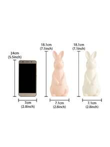 1 peça de estatueta decorativa em formato de coelho - Estilo fofo, design de desenho animado, aparência criativa, artesanato em cerâmica, decoração de Páscoa | Ideal para restaurante, sala de estar, presente de Natal, decoração de casa, enfeite de mesa - Multicolorido - Ver 12