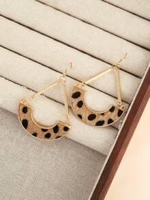 1 Paar vintage westlicher Cowboy geometrisch Cut Out Leopard Muster Ohrringe für Frauen - Verschiedenfarbig - Übersicht 2