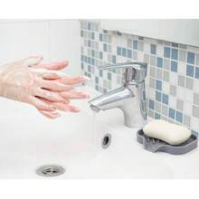 Soap Dish Silicone Holder With Drain Non-Slip Mat Sponge Soap Tray For Kitchen Bathroom Sink Organizer Rubber Soap Saver Drying Rack Easy Clean Dishwasher Bar Soap Container Countertop Tray Practical Bathroom Kitchen Accessory Useful - 灰色 - 查看 4