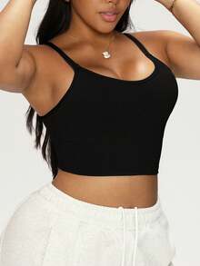 1pc Plus Size Women Sports Casual Thin Padded Wireless Supportive Back Shock Absorbing Bra