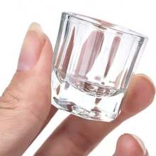 Godete de vidrio para uñas, vasito para monomero acrilico y gel godete Elegante para Mezclar Geles, Pigmentos y Líquidos Acrílicos - transparente - Ver 4