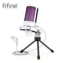 USB Gaming Microphone With Light-Touch Mute, RGB, Tripod For PC, Laptop, Game Condenser Microphone Is Suitable For Video Conferencing, Singing, Live Recording, Podcast, Streaming-FIFINE A2 White - White - View 2