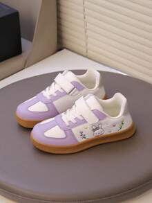 1双新款刺绣女童/儿童休闲运动鞋，时尚百搭鞋 - 紫色 - 查看 6