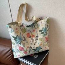 Large Capacity Niche Shoulder Bag, New Ins Canvas Tote Bag, Class Commuting Handbag. - Multicolor - View 3