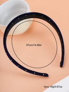 1pc Girls Velvet Rhinestone Headband, Fashionable For Parties Or Everyday Use, Autumn/Winter - Hairband - View 11