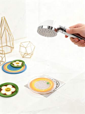 Rainbow 二合一地漏盖 1 件浴室防臭、厨房防堵塞、水槽软硅胶下水道马桶排水塞和过滤器
