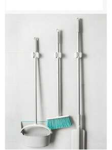 1个/2个免钻孔壁挂式拖把扫帚架，多功能收纳架，适用于浴室、厨房、家居工具、清洁配件，实用挂钩，适合浴室、厨房和花园使用。 - 彩色 - 查看 6