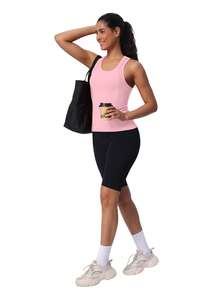 Training Racerback Tank Gym Wear Medium Impact Running Workout Quick Dry Moisture Wicking Cool Feeling - Hồng nhạt - Xem 6