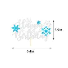 Snowflake Banner Frozen Birthday Banner Winter Holiday Decorations Party Blue Snow Flake Glitter Letter No DIY Silver Color Winter Birthday Garland Frozen Themed Christmas Holiday Party Decor Backdrop{Inchcolorinch:InchBlue Whiteinch} - Blue White - 查看 8
