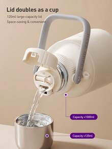 Philips Avent 1000ml/35oz Stainless Steel Insulated Water Bottle, Leak-Proof, Shoulder Strap/Handheld Design, Suitable For Home And Outdoor Use